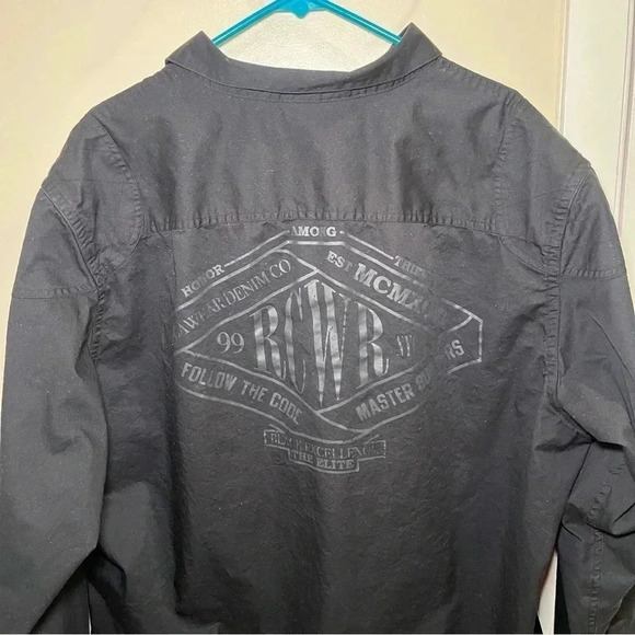 Rocawear Size 3x Y2K Hip Hop Long Sleeve Button Shirt Pyramid Logo - Picture 10 of 12